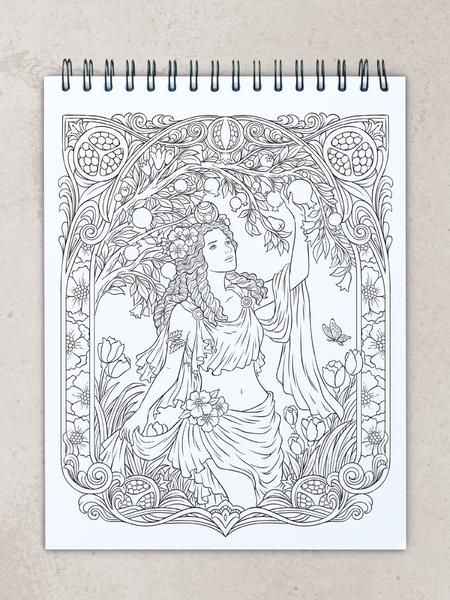 Goddesses adult coloring book by hasby mubarok â