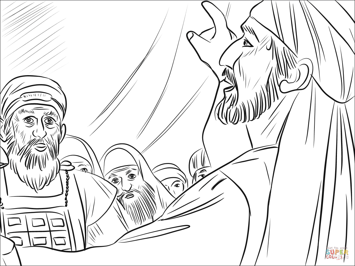 Stephen speaks to the sanhedrin coloring page free printable coloring pages