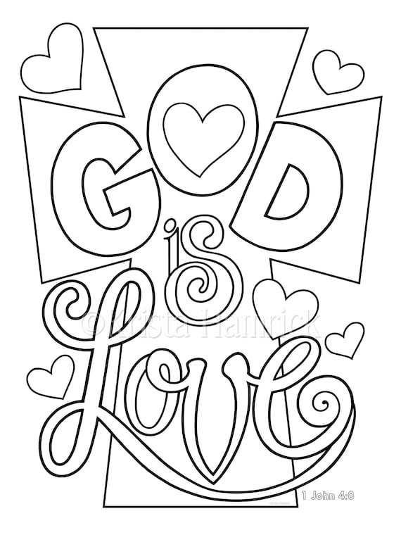 God is love love one another coloring pages for children