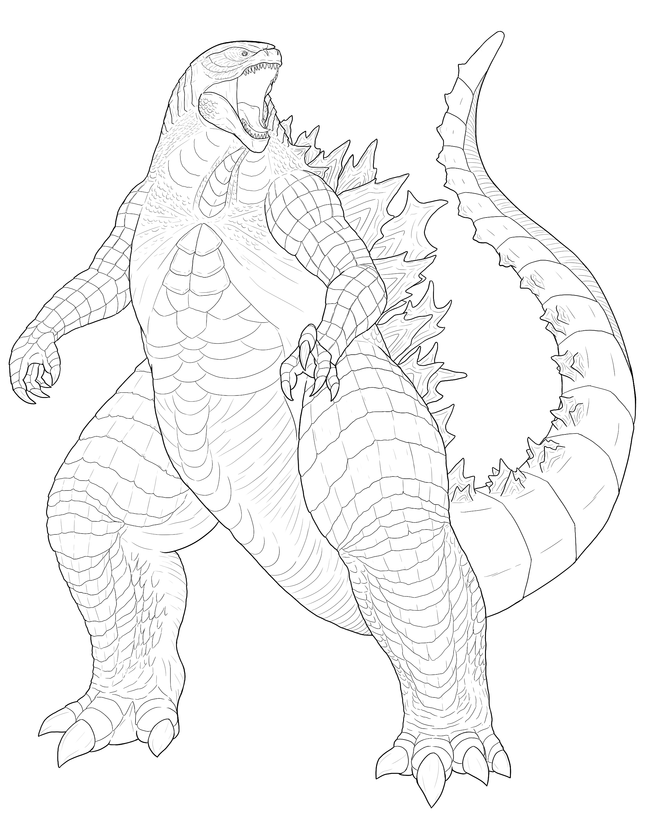 X äçgojiragïãgodzilla gojira godzillavskong toho kaiju monster dinosaur lineart digitalart kanji httpstcodtkutqkoã x