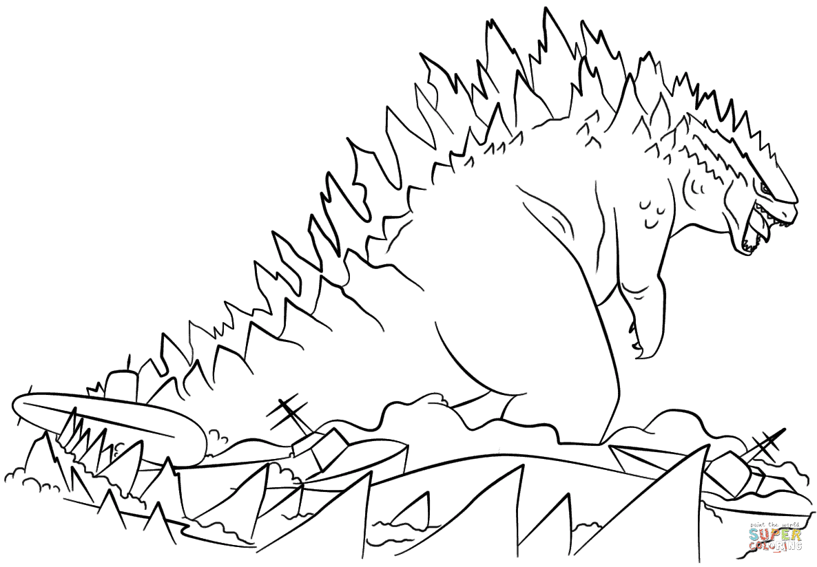 Free godzilla coloring pages