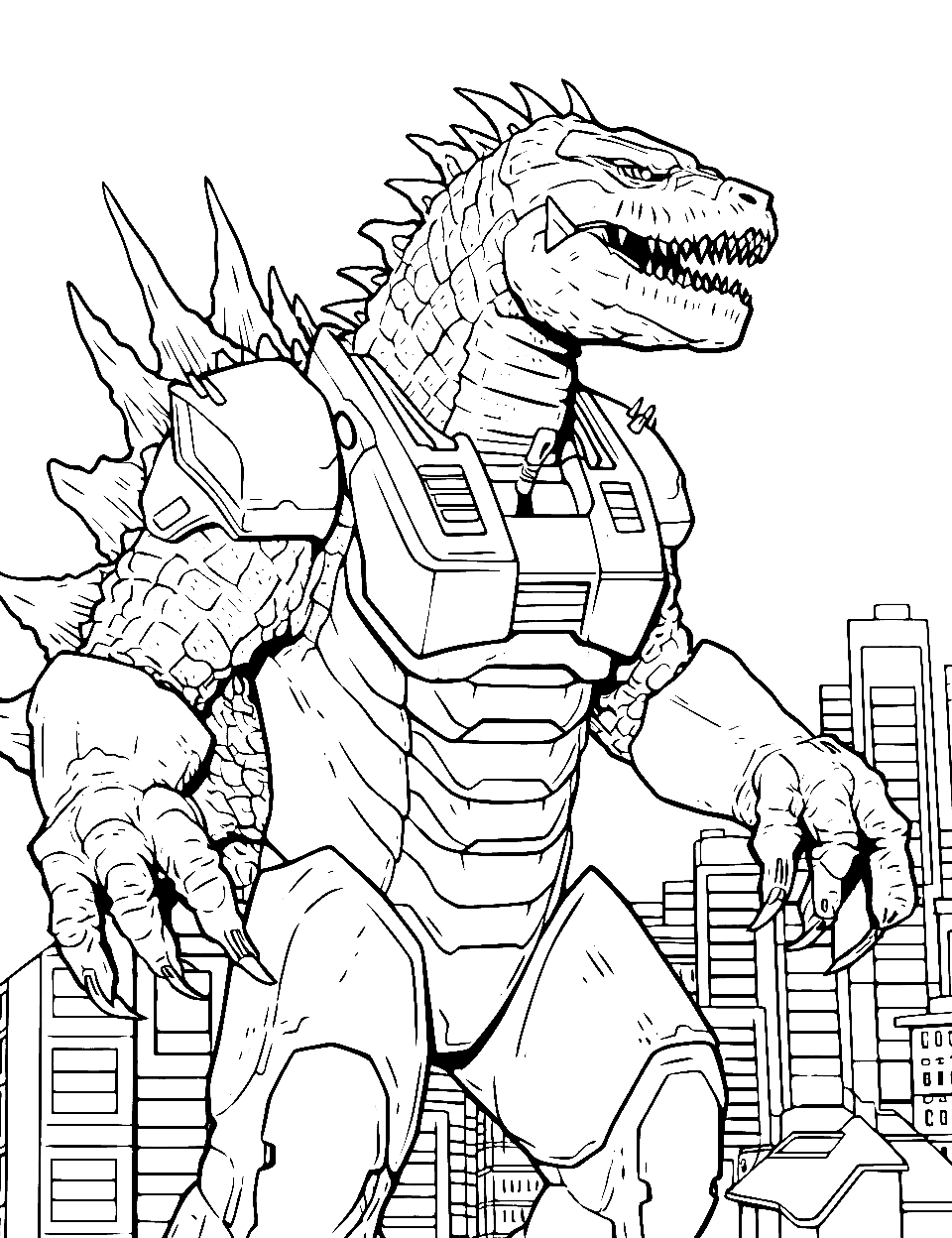 Godzilla coloring pages free printable sheets