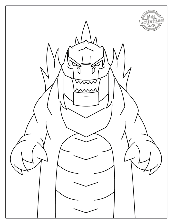 Free printable godzilla coloring pages kids activities blog