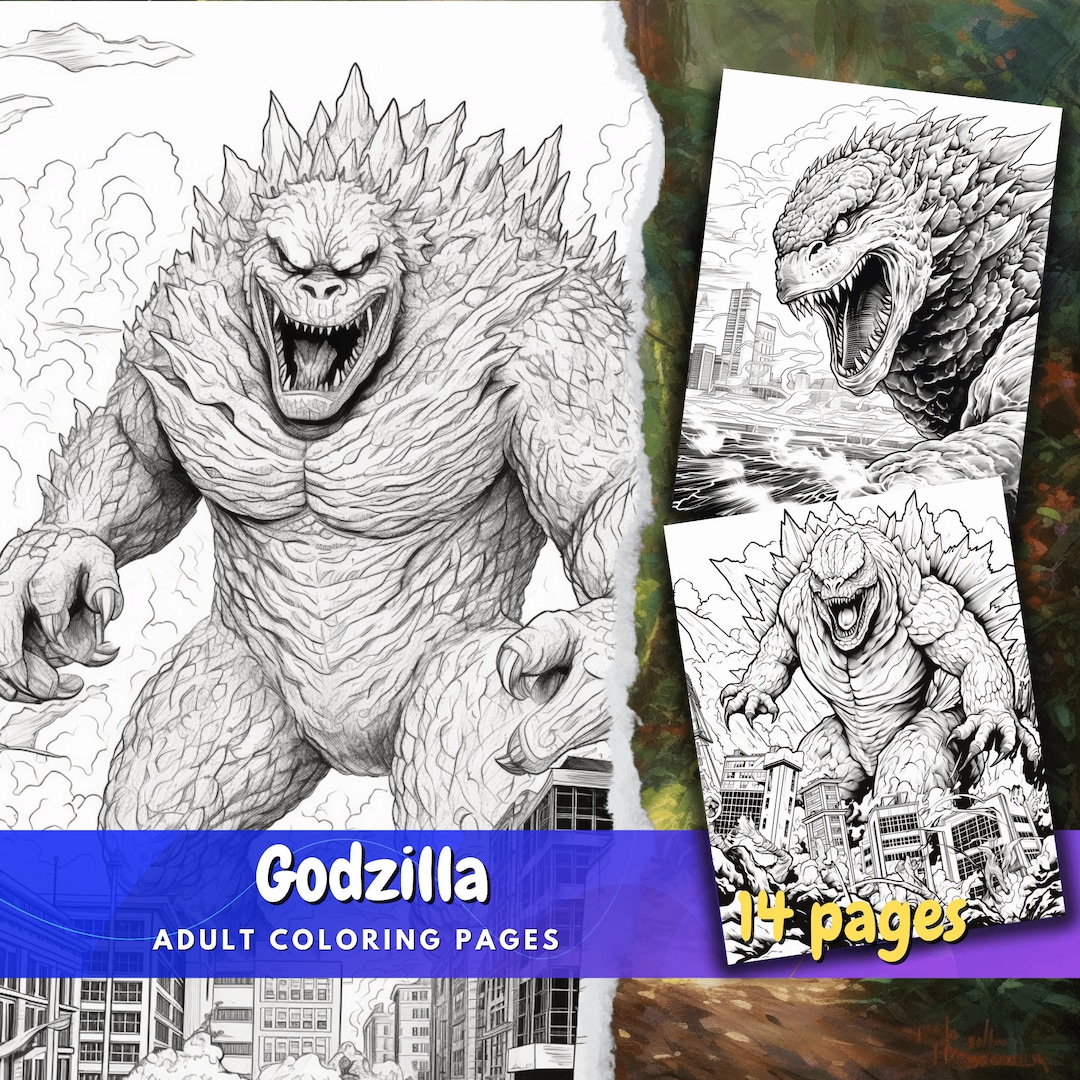 Inspired godzilla coloring pages and greyscale monster coloring pages download now