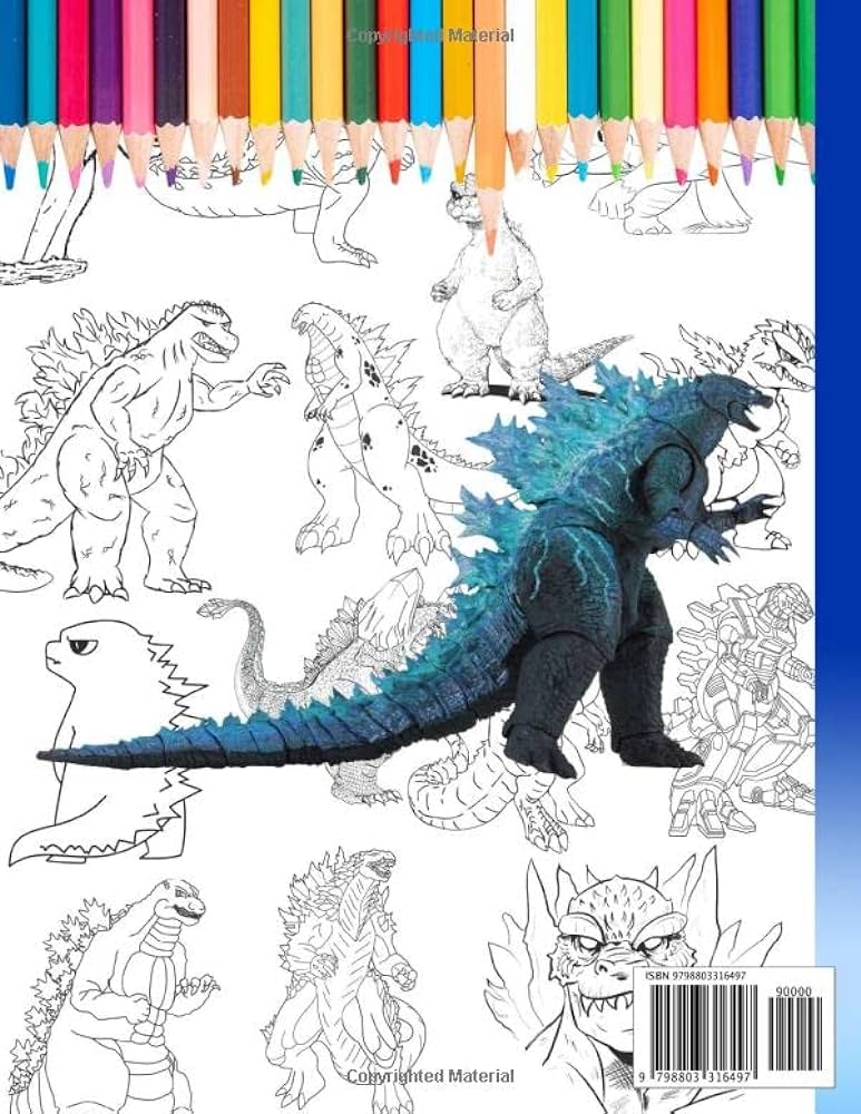 Godzálla coloring book amazing drawings