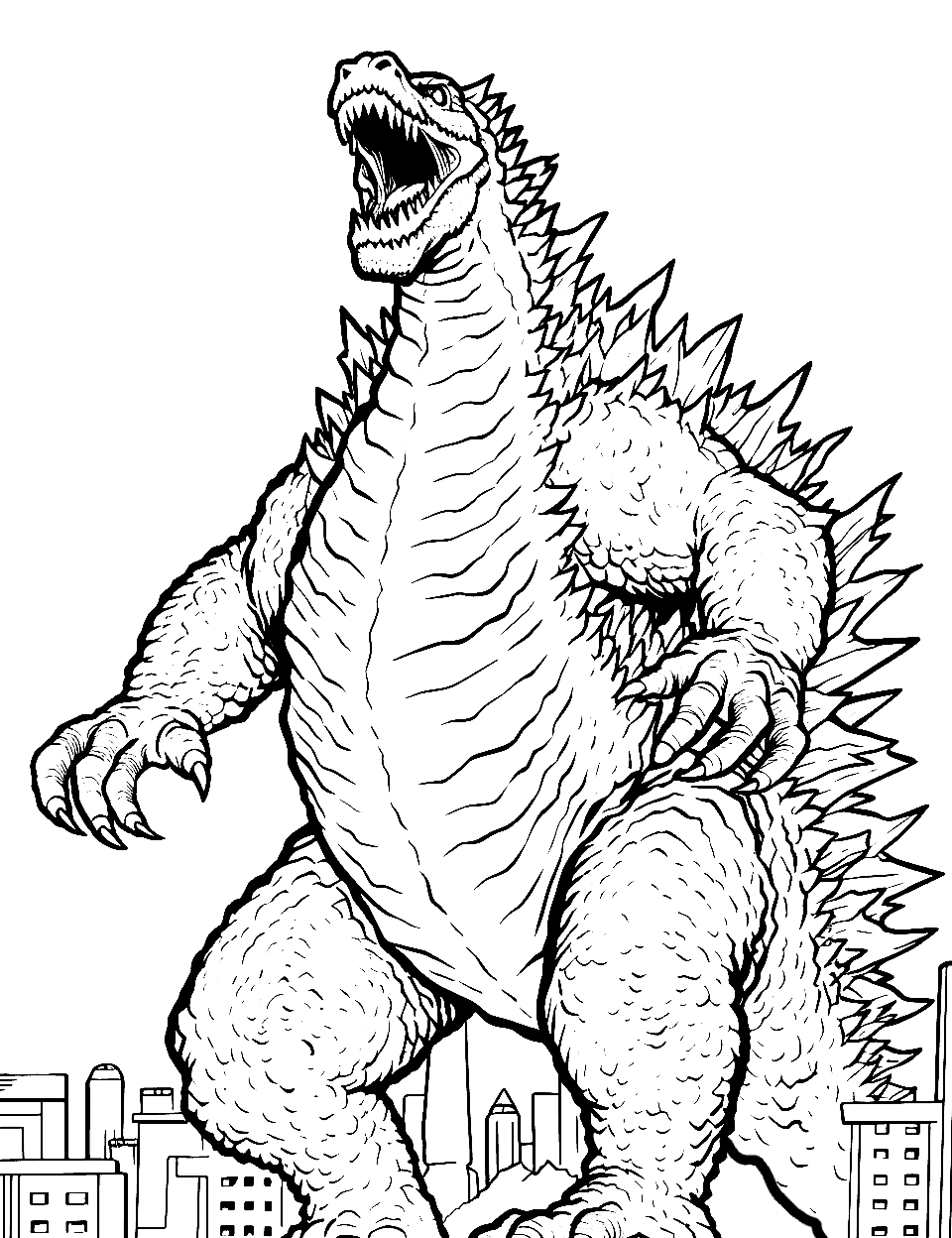 Godzilla coloring pages free printable sheets