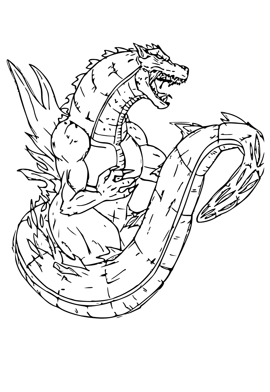 Free printable godzilla tail coloring page for adults and kids