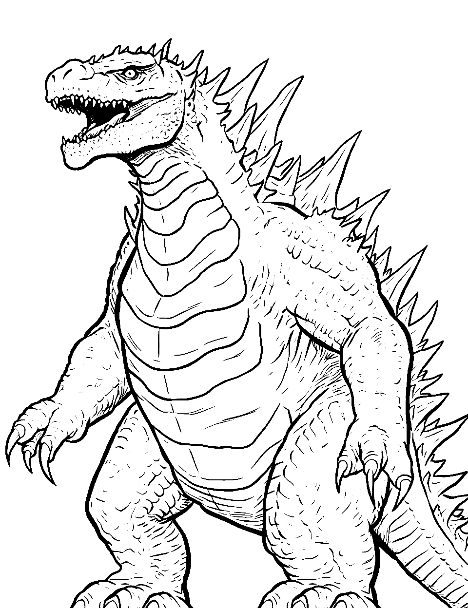 Godzilla coloring pages free printable sheets