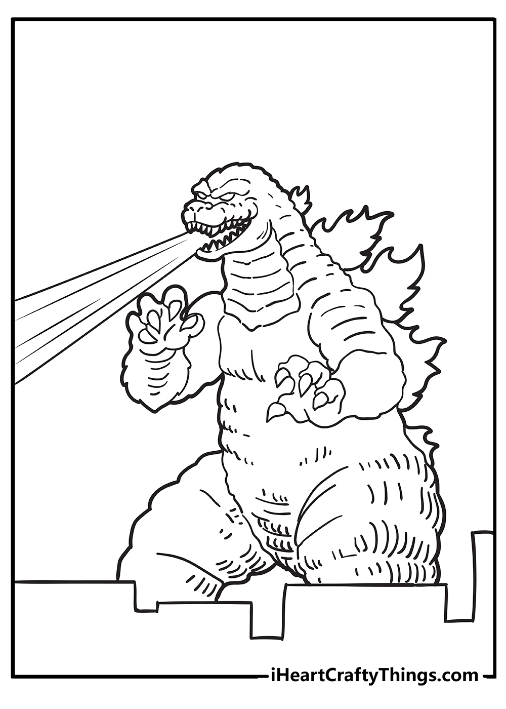 Free printable godzilla coloring pages for kids adults