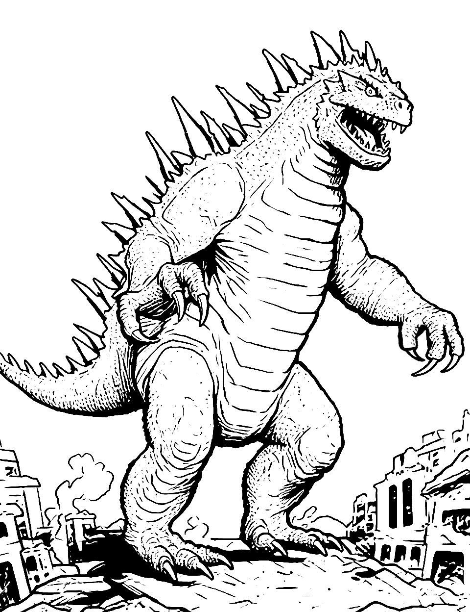 Godzilla coloring pages free printable sheets