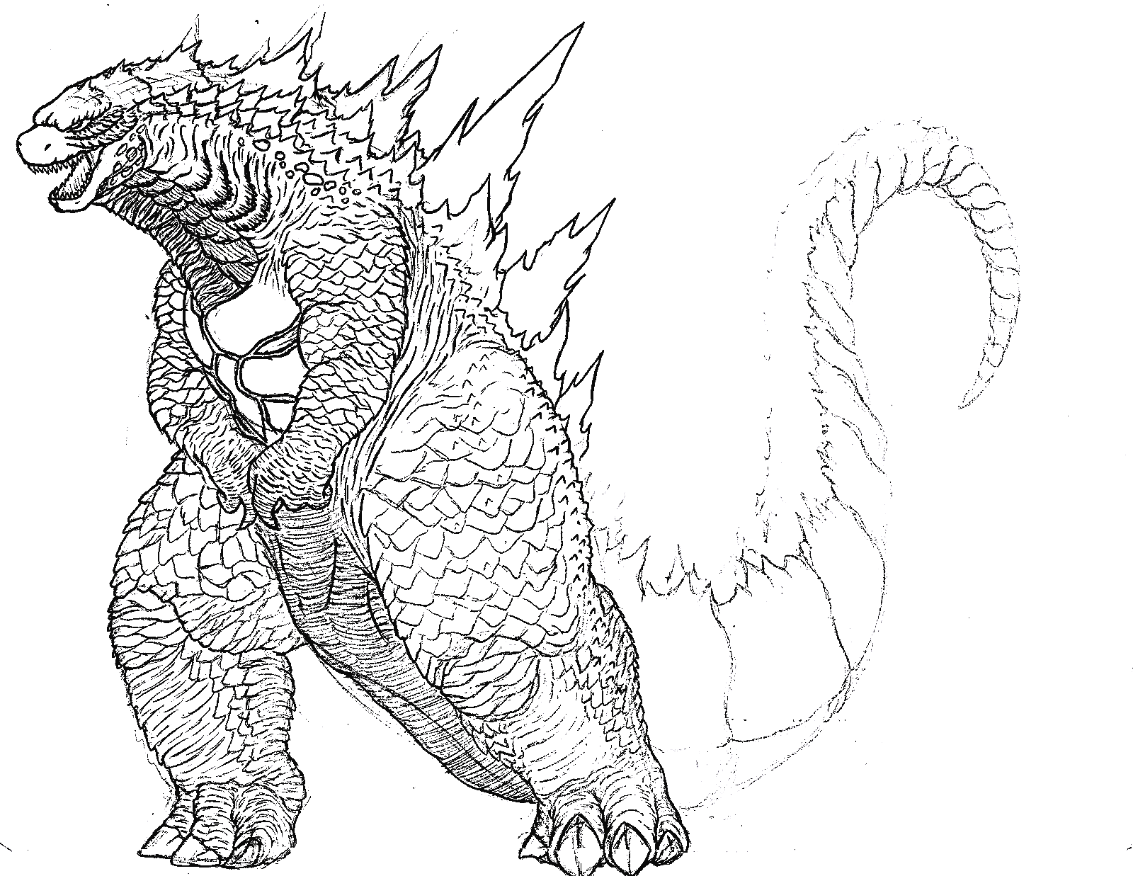 Godzilla coloring pages printable for free download