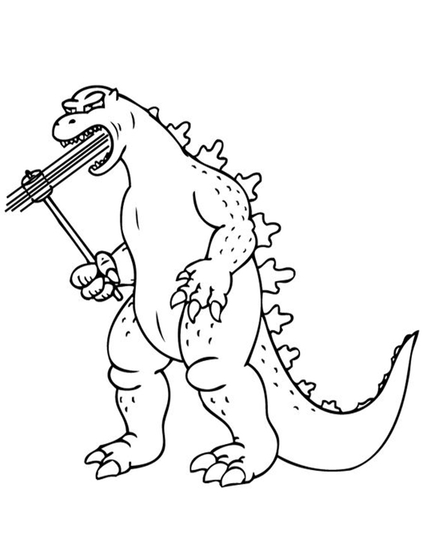 Free easy to print godzilla coloring pages