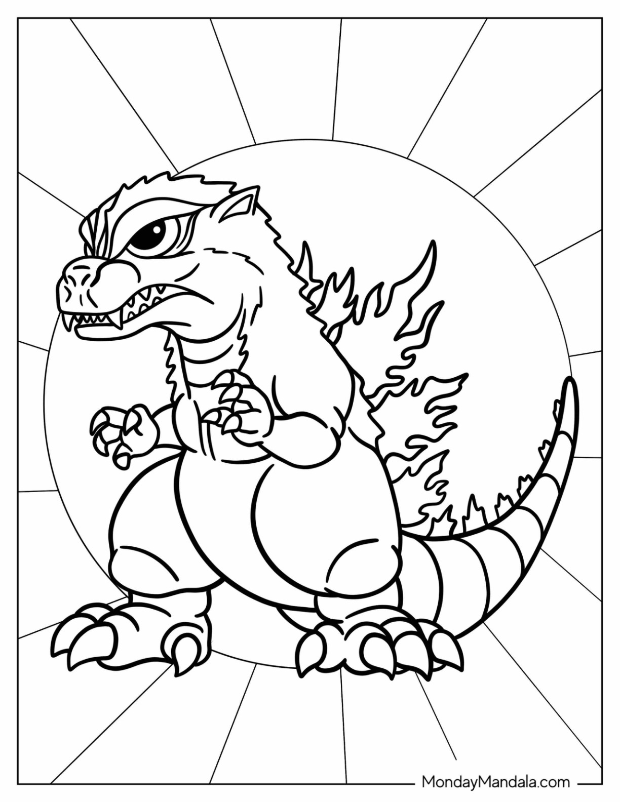 Godzilla coloring pages free pdf printables