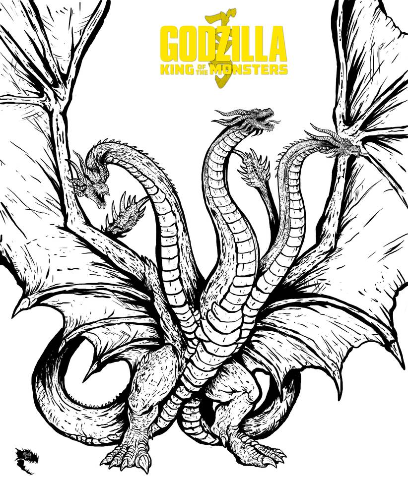 Ghidorah by wretchedspawn on deviantart godzilla godzilla tattoo coloring pages