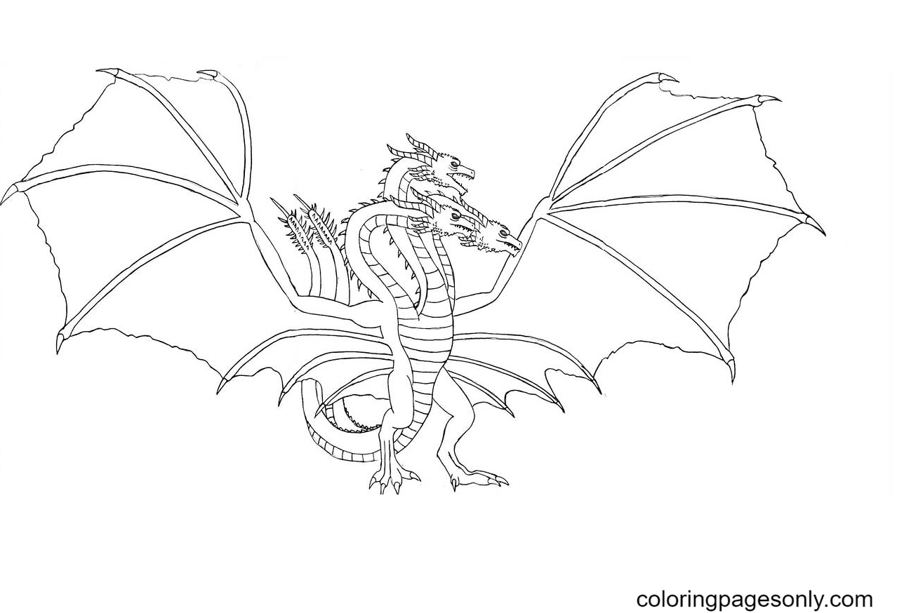King ghidorah coloring pages printable for free download