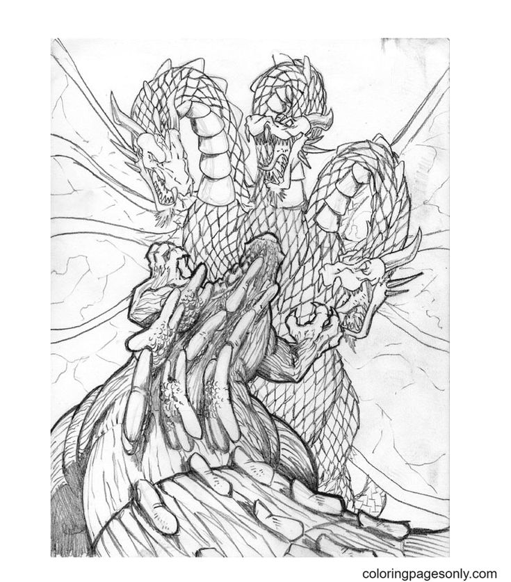 King ghidorah coloring pages