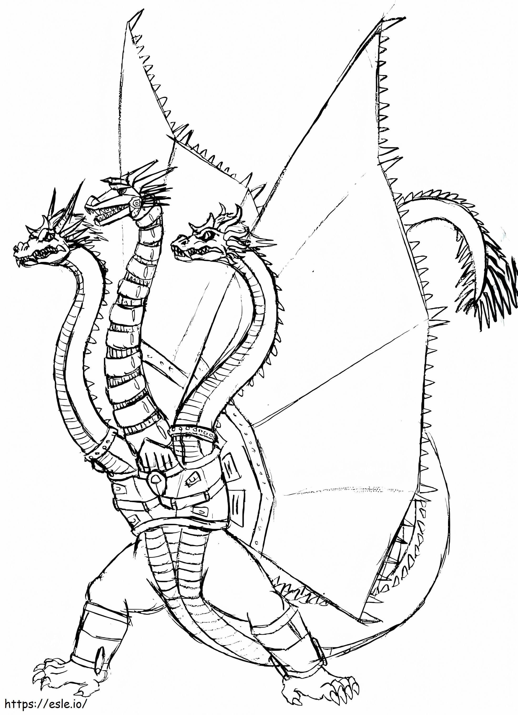 Free mecha ghidorah coloring page