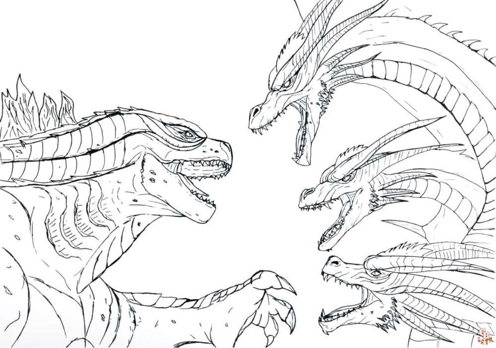 Find the best king ghidorah coloring pages on