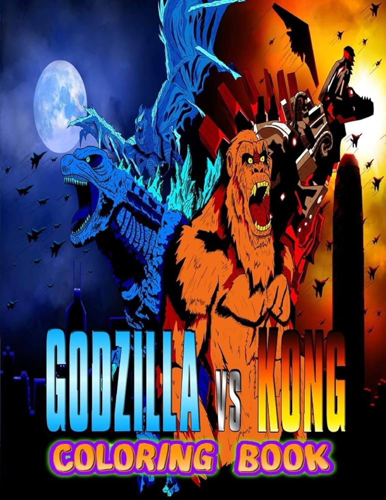 Godzilla vs kong coloring book unique godzilla vs kong designs for kids and adults