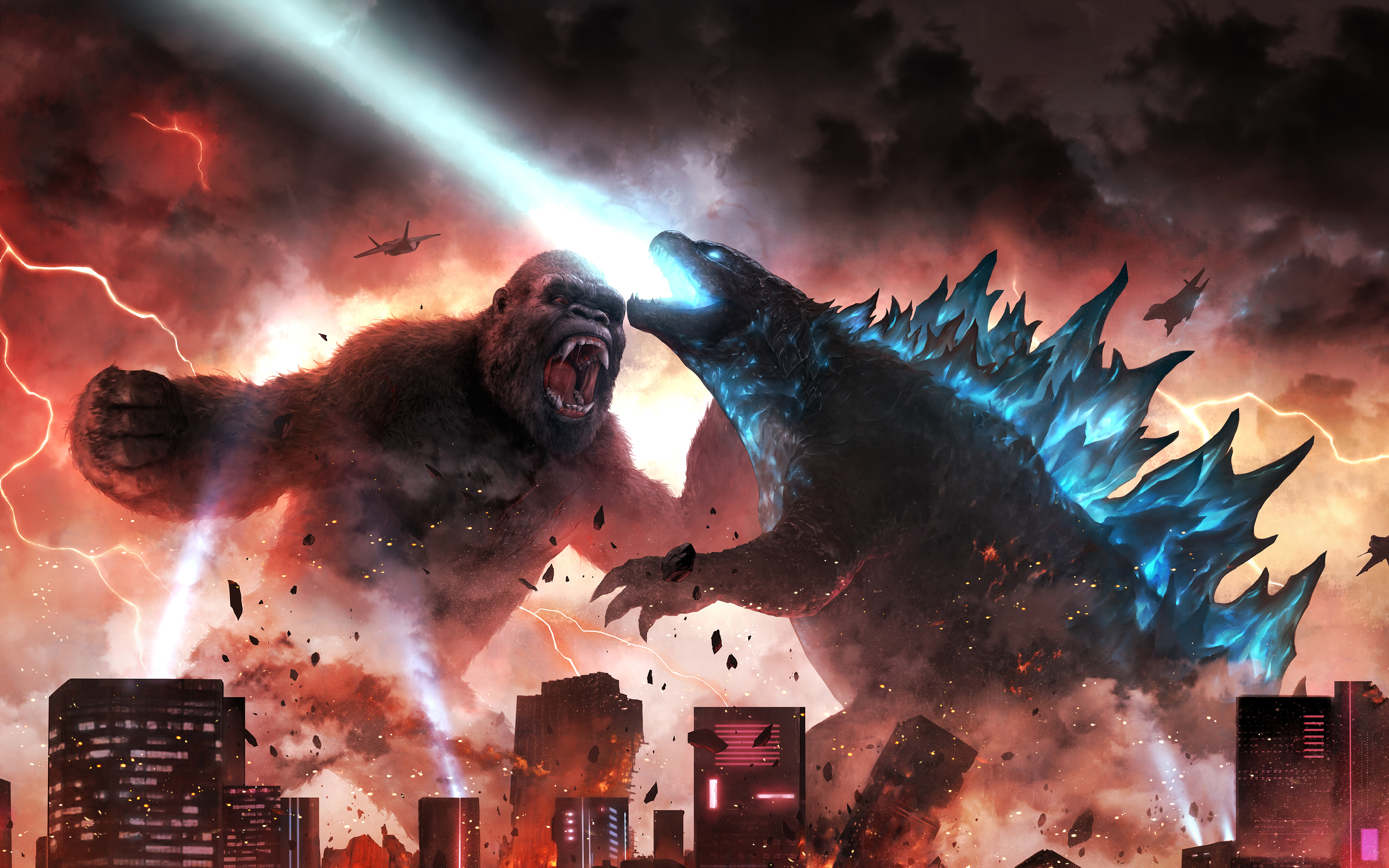 X godzilla vs kong fight scene k k hd k wallpapers images backgrounds photos and pictures