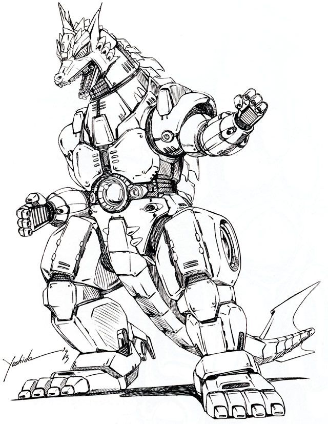 Godzilla vs mechagodzilla ii concept art kaiju design concept art godzilla