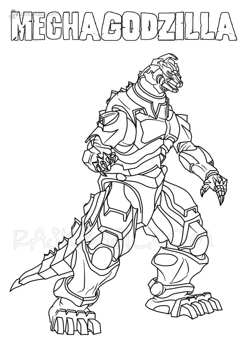 Mechagodzilla coloring pages printable for free download