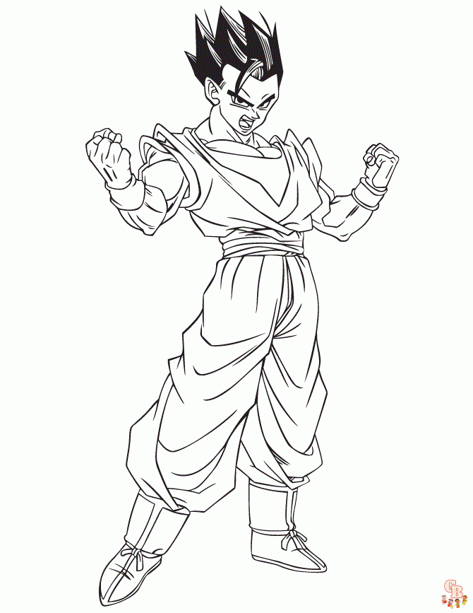 Dragon ball z gohan coloring pages free printable and easy