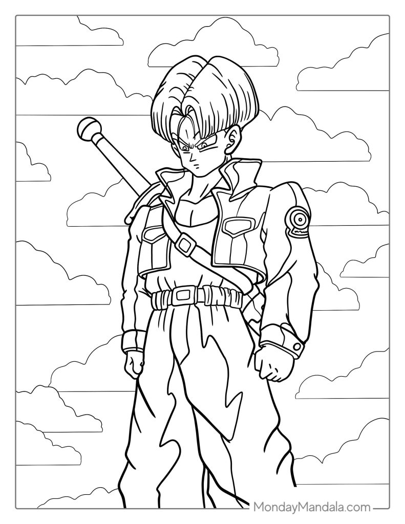 Dragon ball z coloring pages free pdf printables