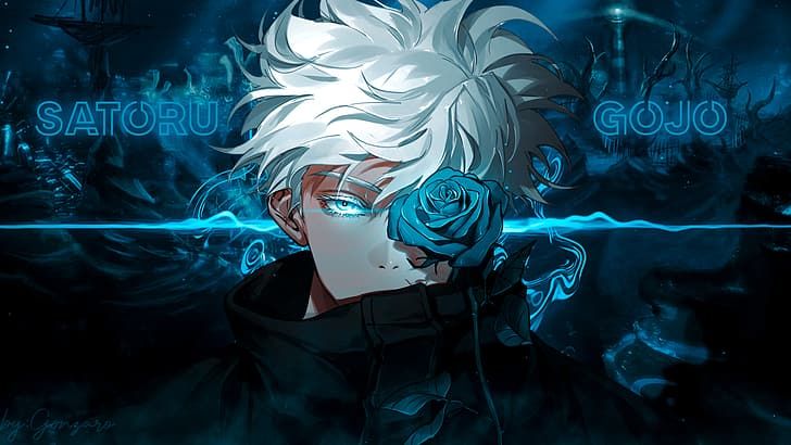 Hd wallpaper satoru gojo blue eyes jujutsu kaisen jujutsukaisen white hair wâ anime puter wallpaper anime backgrounds wallpapers cool anime wallpapers