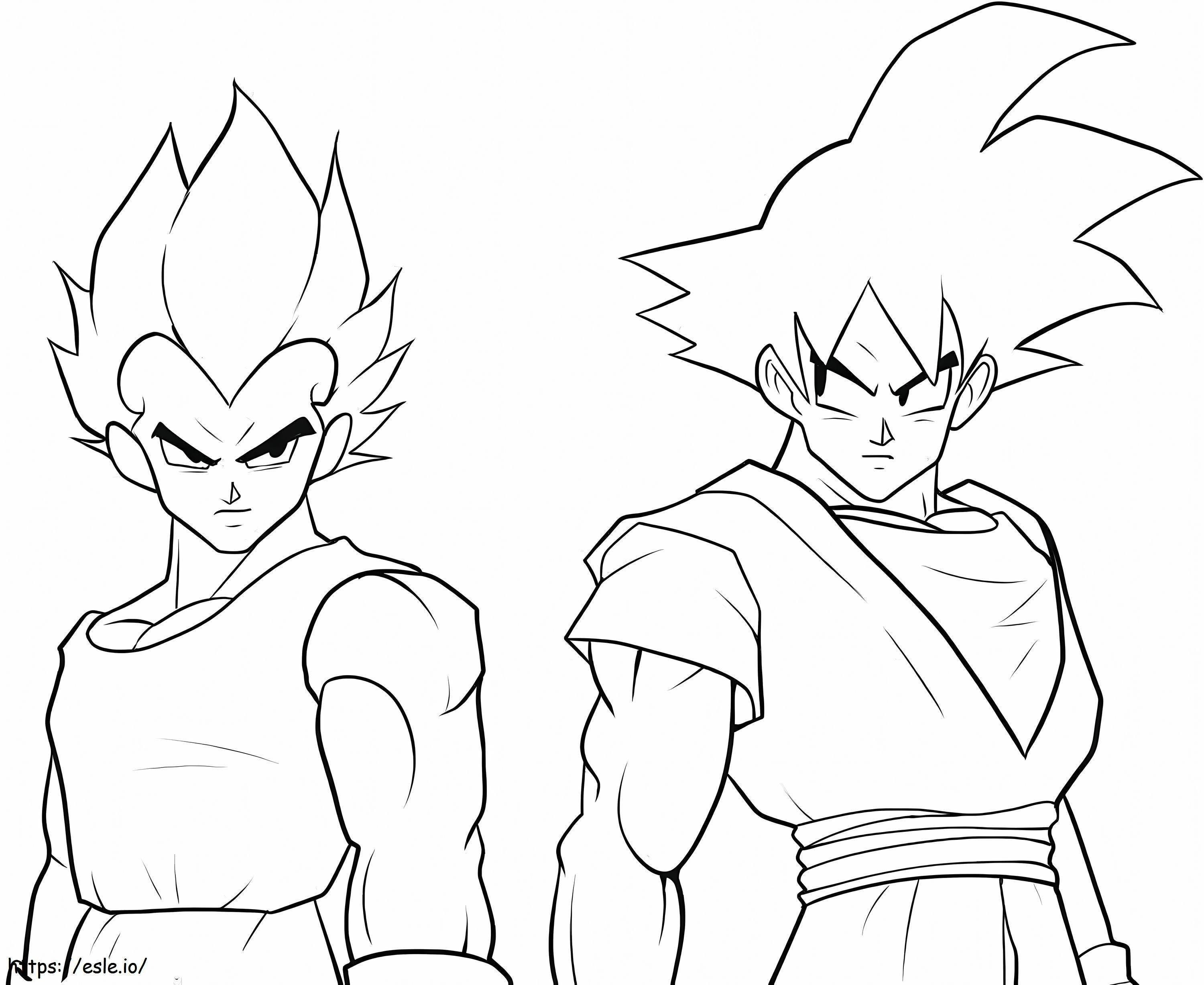 Goku y vegeta coloring page