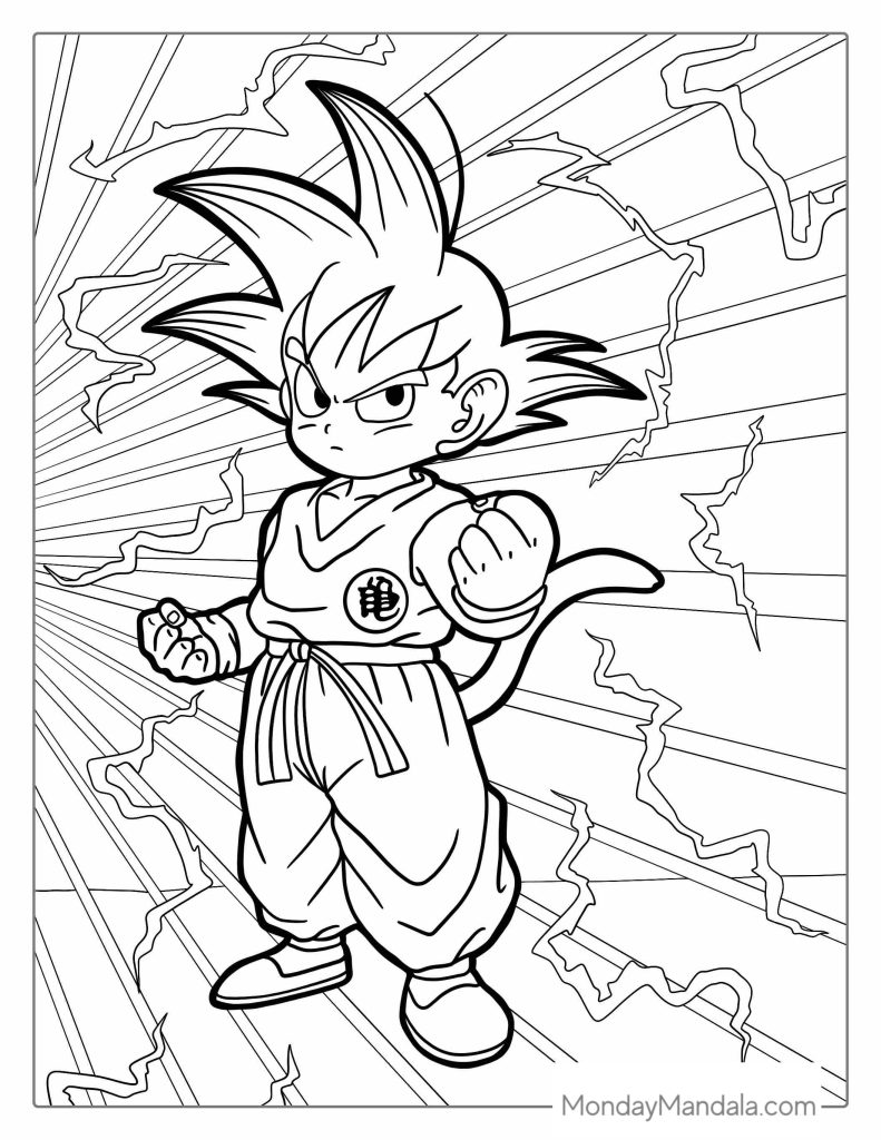 Dragon ball z coloring pages free pdf printables