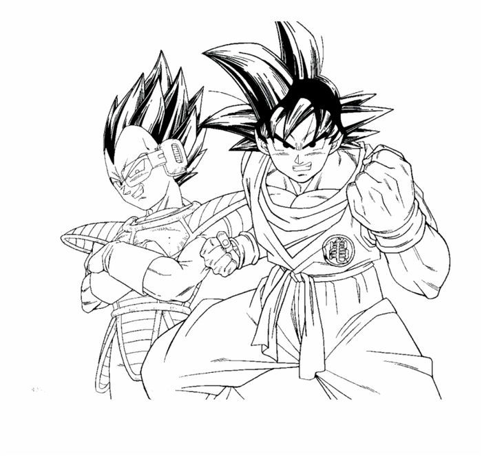 Vegeta and goku coloring pages super coloring pages monster coloring pages cartoon coloring pages