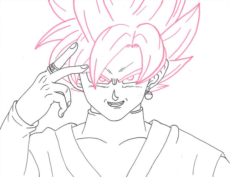 Black goku super saiyan rose line color by thehoodieartist goku black super saiyan rose anime character design