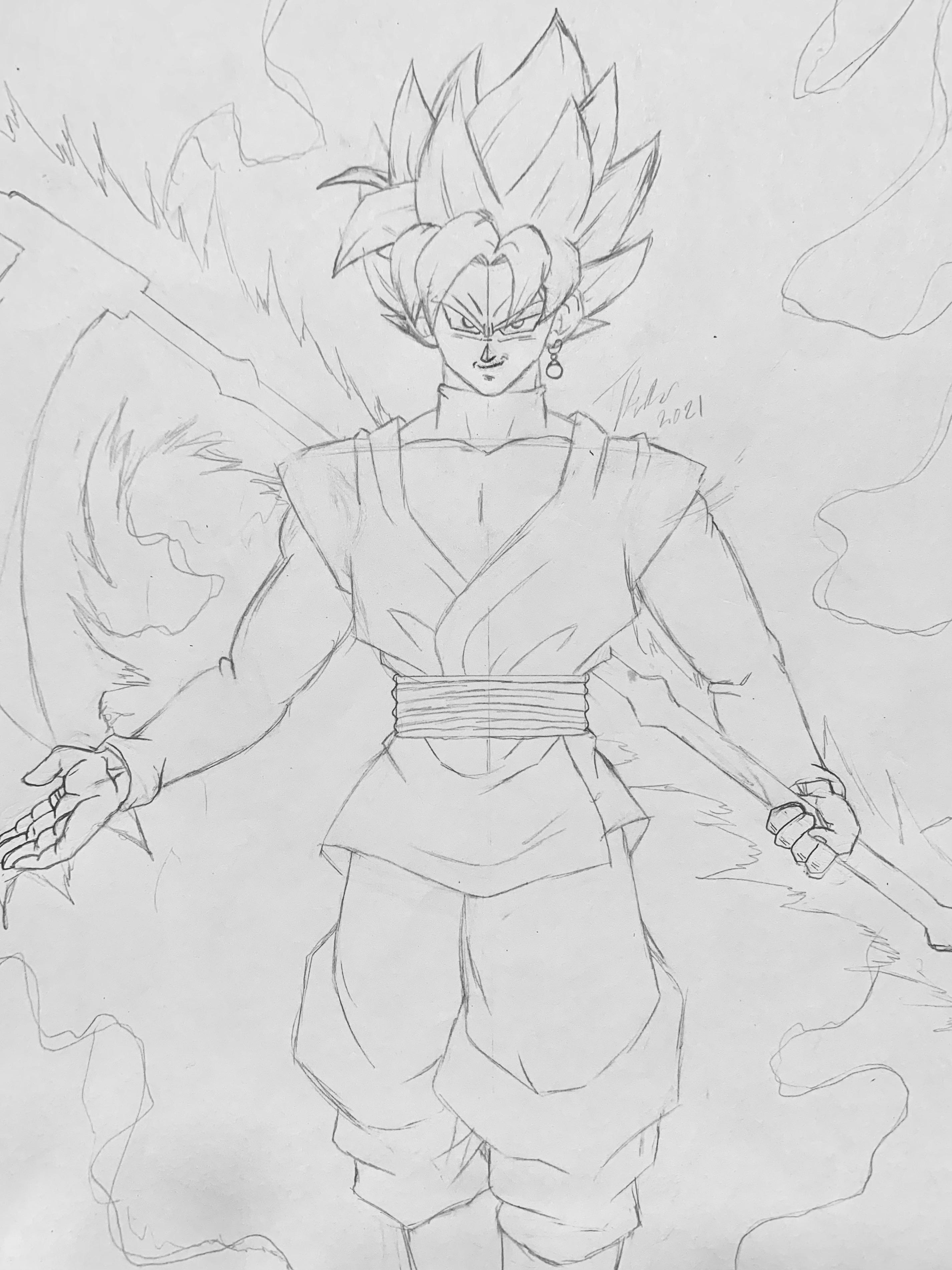 Goku black sketch im workin on im gonna fix the scythe placement inkling and coloring ing soon rdragonballsuper