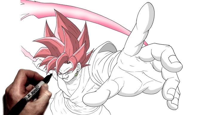 How to draw goku black rose scythe step by step dragon ball