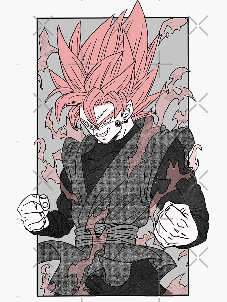 Rose goku black manga art sticker for sale by tammy