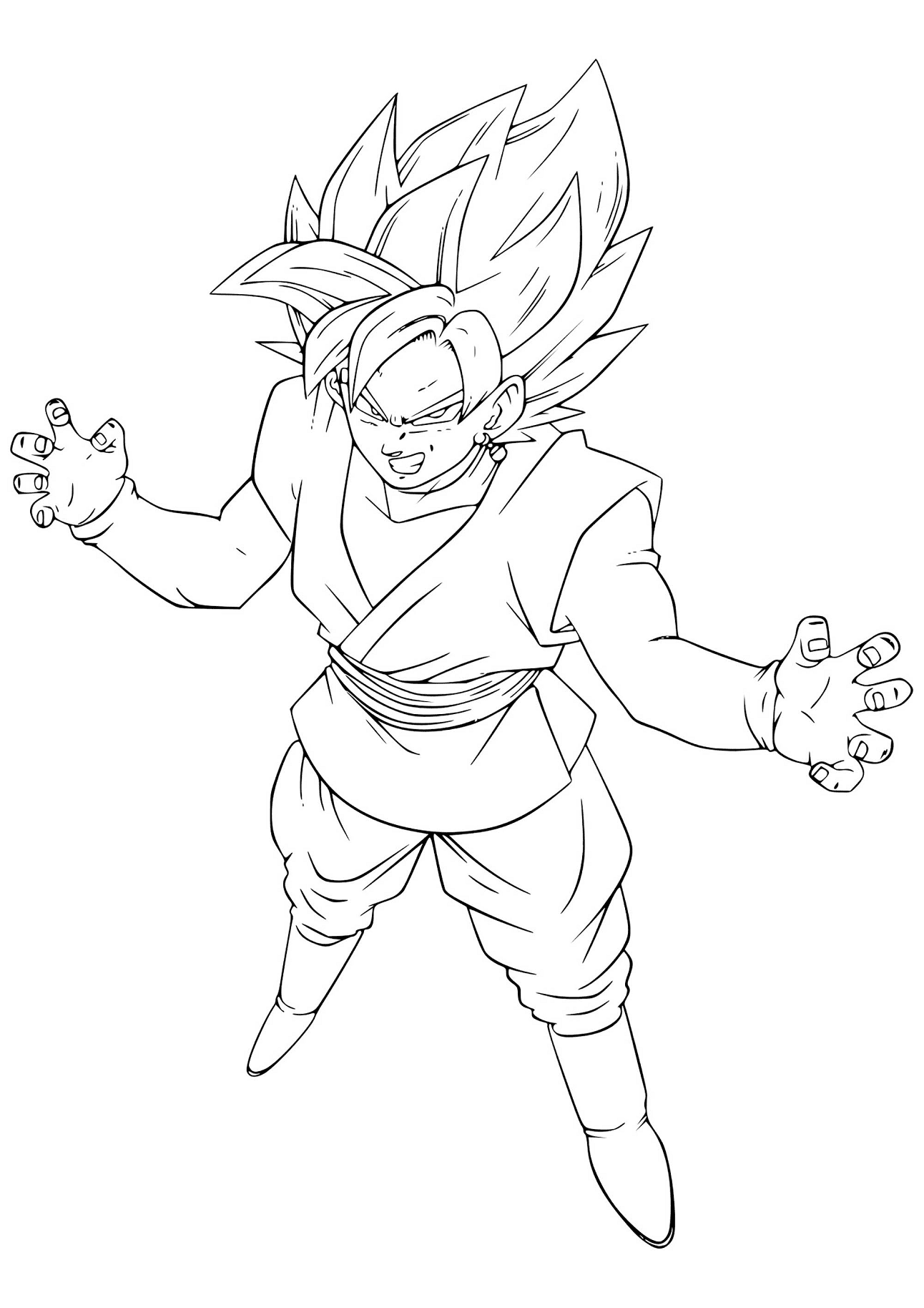 Black pink goku coloring pages