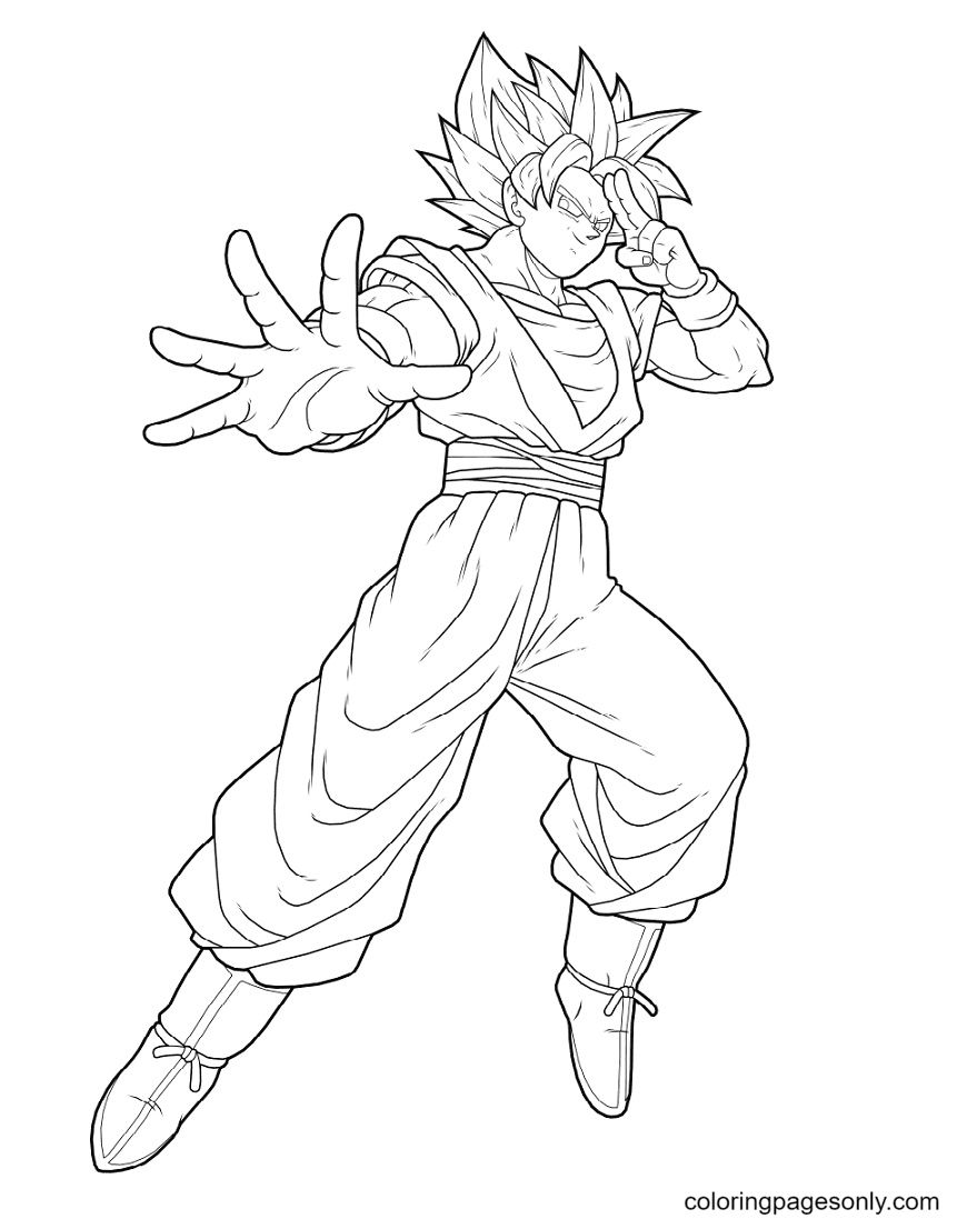 Son goku coloring pages printable for free download