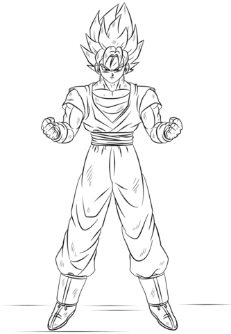 Goku super saiyan coloring page free printable coloring pages