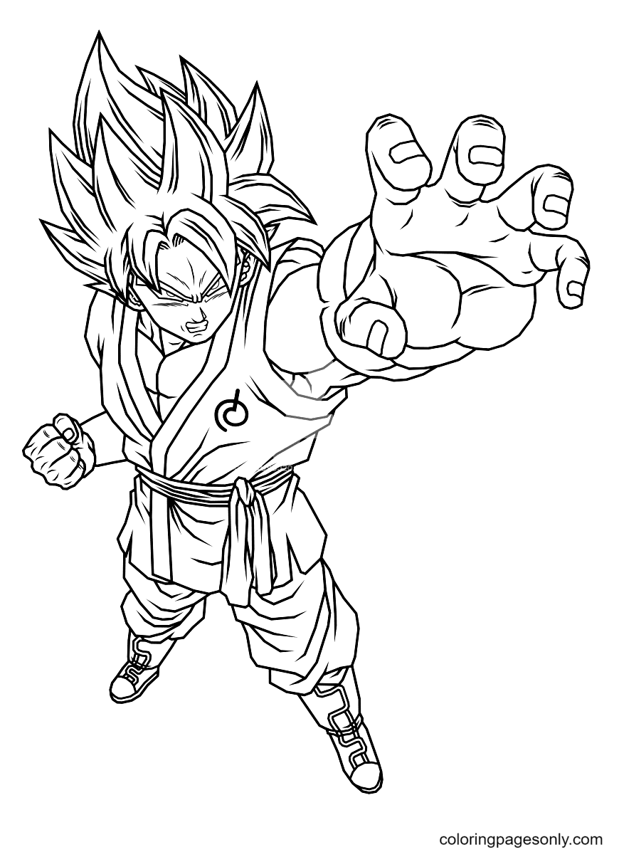 Son goku coloring pages printable for free download