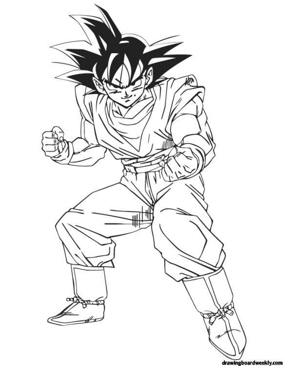 Coloring page dragon ball z goku goku y black dibujo de goku goku