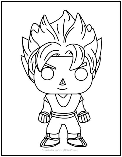 Funko goku coloring page print it free