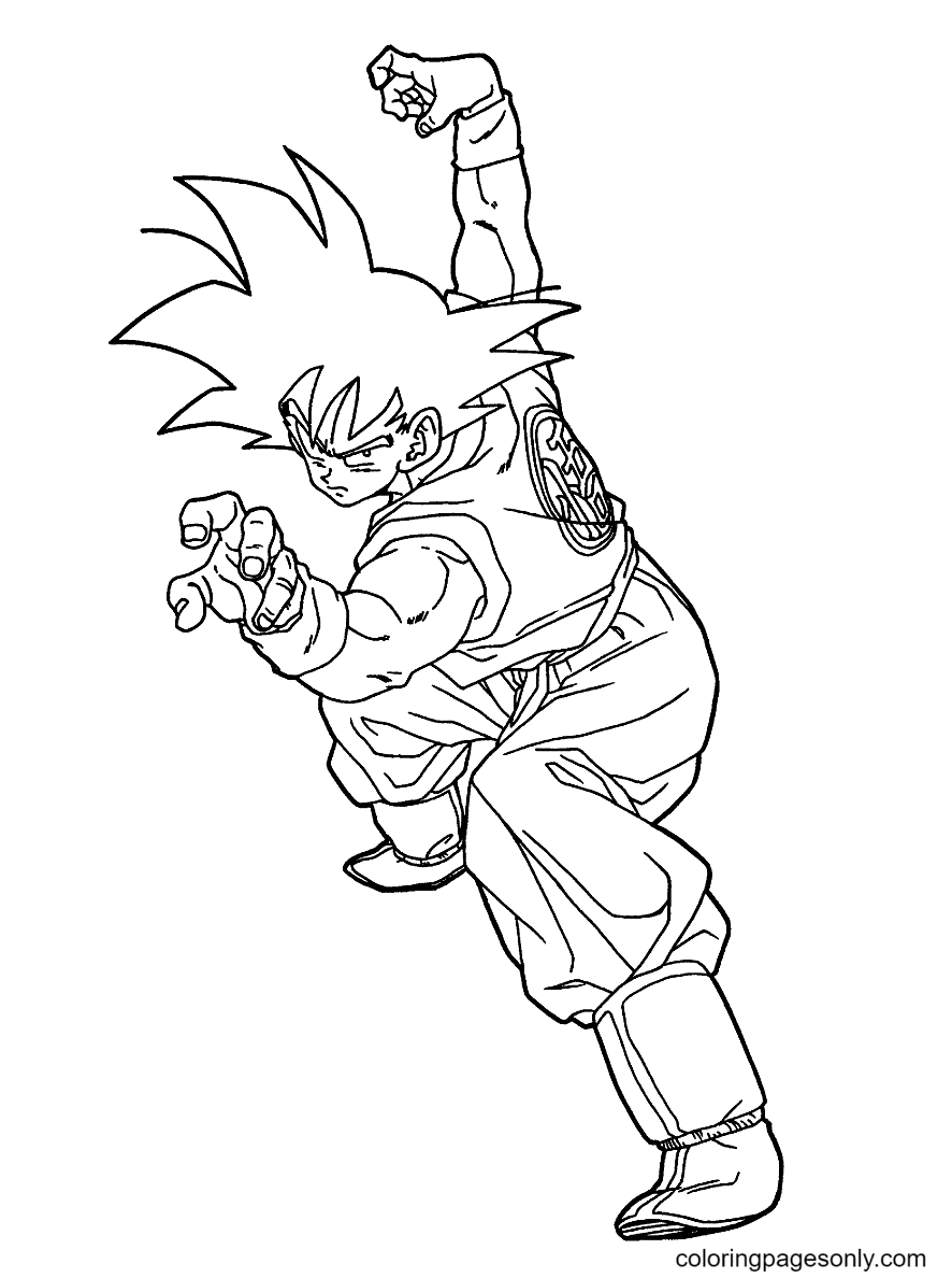 Son goku coloring pages printable for free download