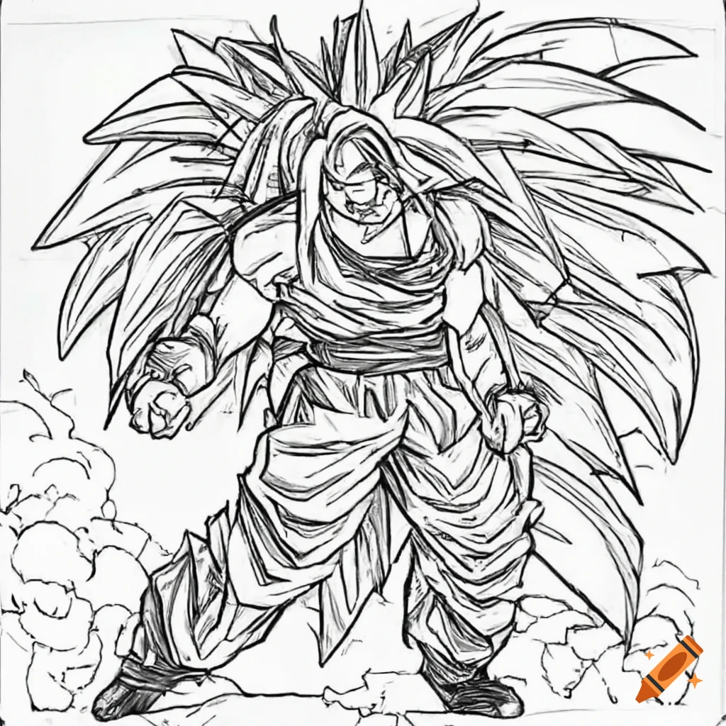 Coloring pages of goku and super saiyan characters from dragon ball z on