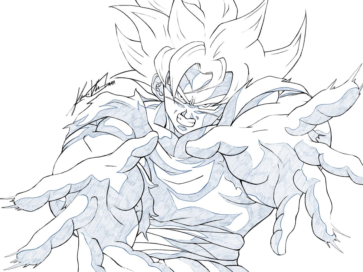 Kvn on x db redraw practice redrew a ssj goku shot from dbz think ill do ultra instinct dbs dragonballsuper ultrainstinct goku dragonball sketch fanart anime manga procreate color artwork httpstcokmynqmmn