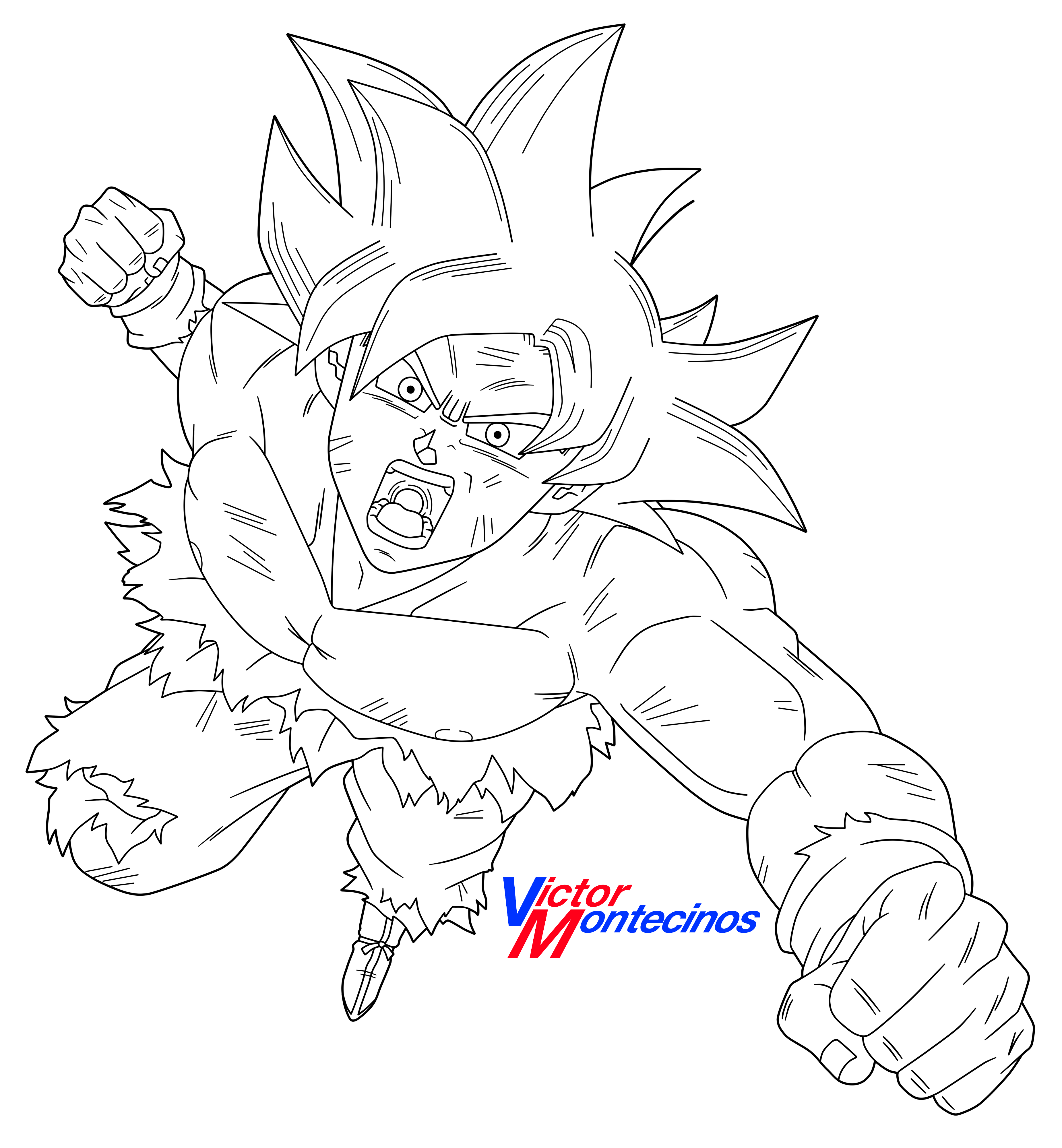 Ultra instinct goku lineart by victormontecinos on