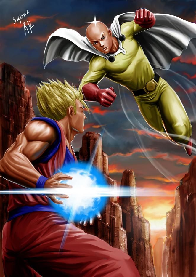 Saitama vs goku by arivesaputra on deviantart instagram