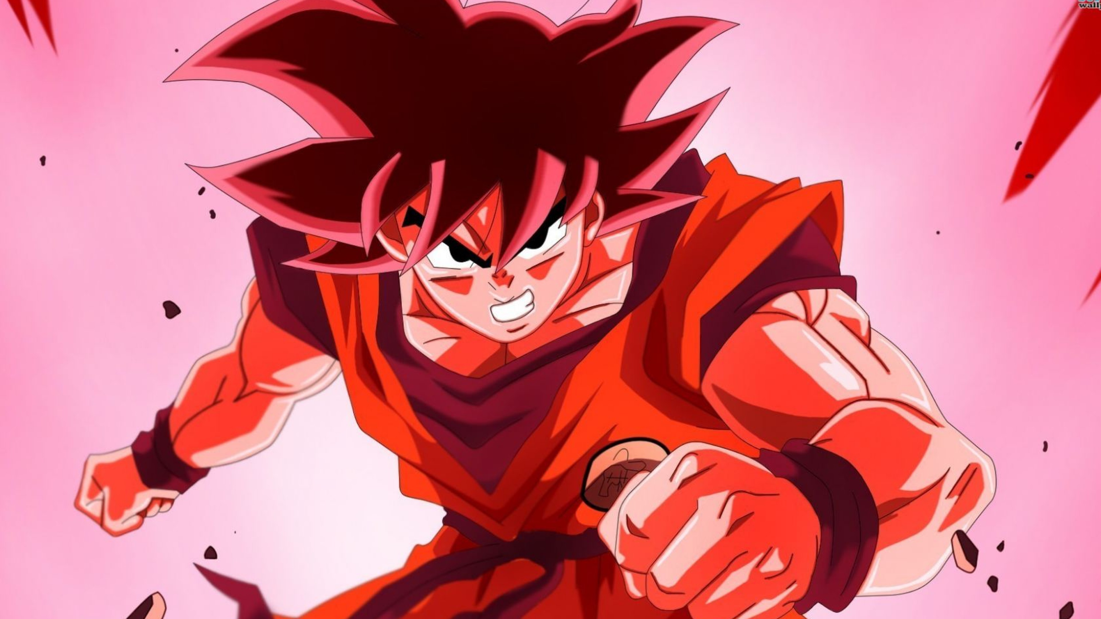 Goku red dragonball z wallpaper for desktop and mobiles k ultra hd