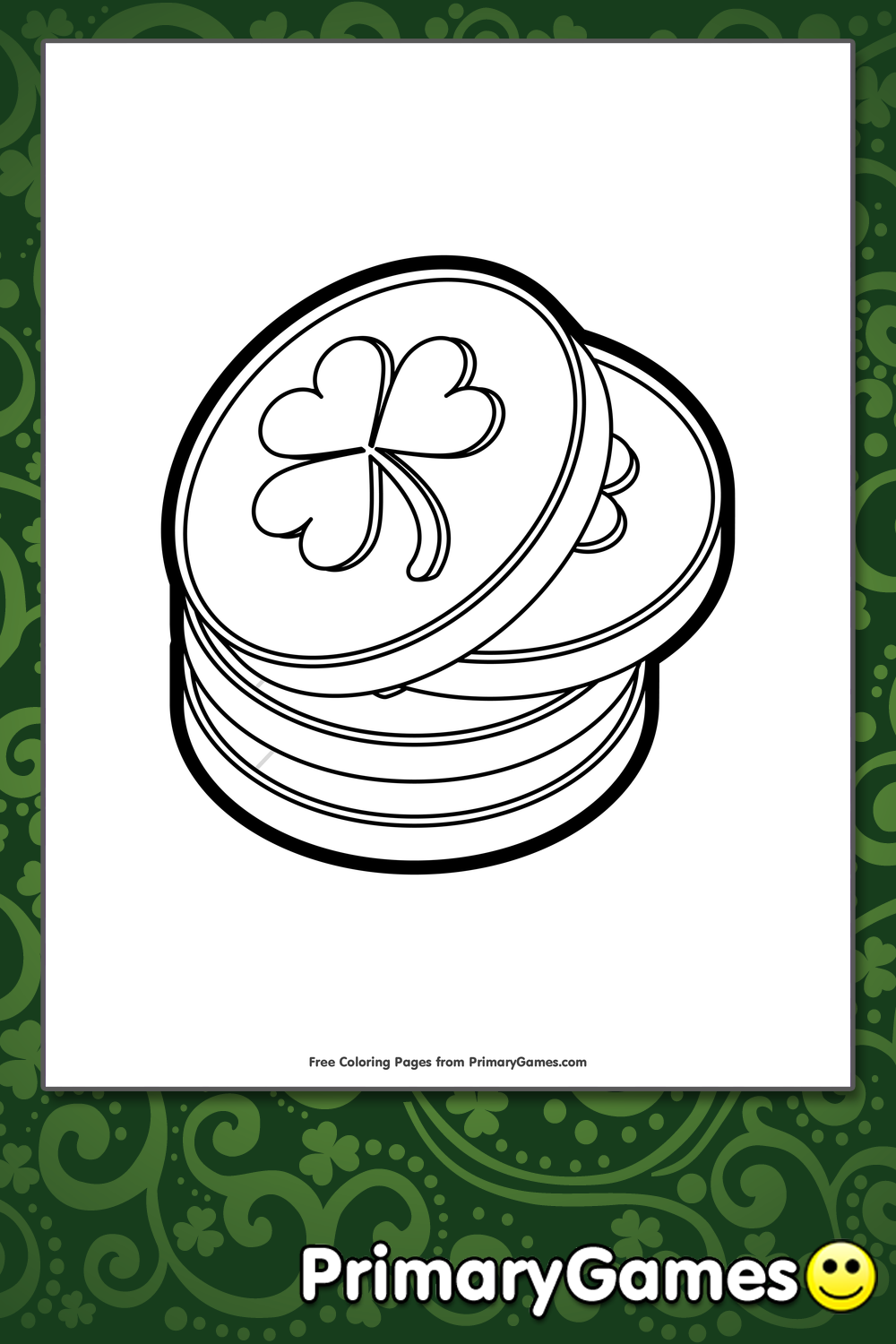 Leprechaun gold coins coloring page â free printable pdf from