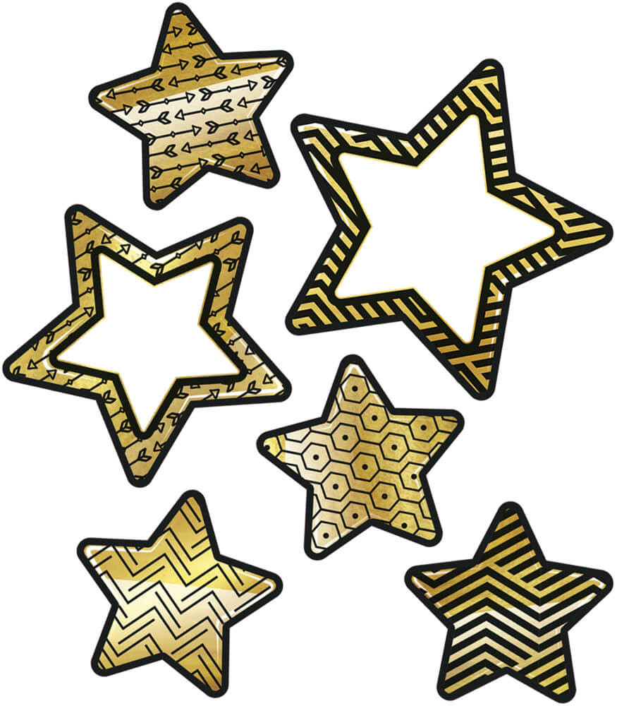 Black and gold stars cutouts